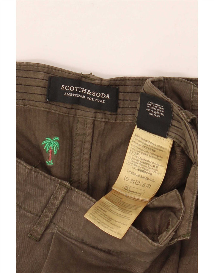 Scotch & Soda Herre Pegged Cargo Shorts W34 Large Khaki Cotton