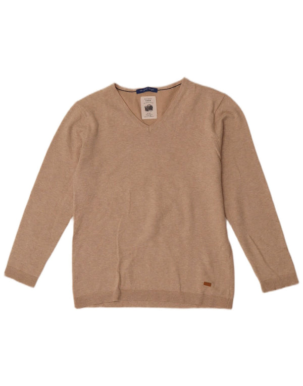 Zara Boys V-hals sweater 11-12 år Beige Flecked
