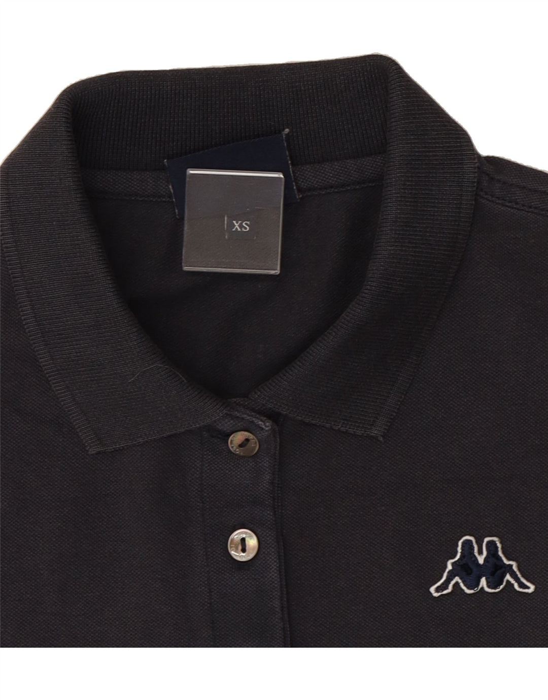 KAPPA Womens Oversized Polo Shirt UK 6 XS Navy Blue Vintage Kappa and Second-Hand Kappa from Messina Hembry 