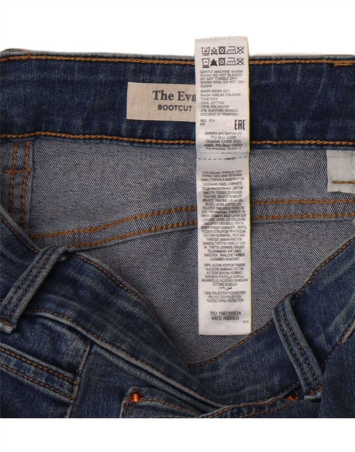 Marks & Spencer Dame The Eva Bootcut Jeans UK 10 Small W28 L34 Blue