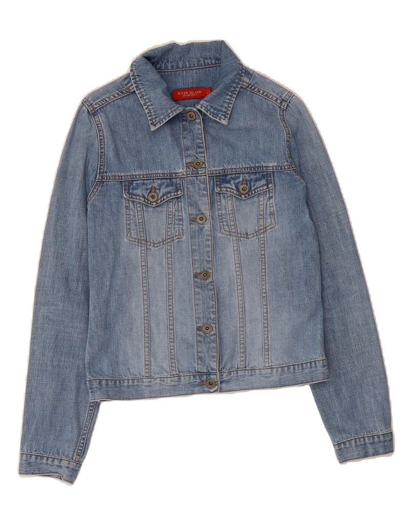 RIVER ISLAND Womens Denim Jacket UK 10 Small Blue Cotton Vintage River Island and Second-Hand River Island from Messina Hembry 