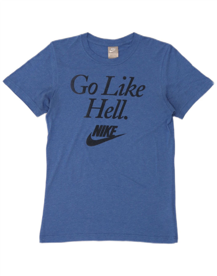 Nike grafisk T-shirt top til mænd, lille blå polyester