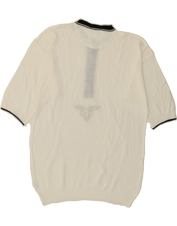 CARRERA Womens Longline Crew Neck Jumper Sweater UK 14 Medium White Vintage Carrera and Second-Hand Carrera from Messina Hembry 