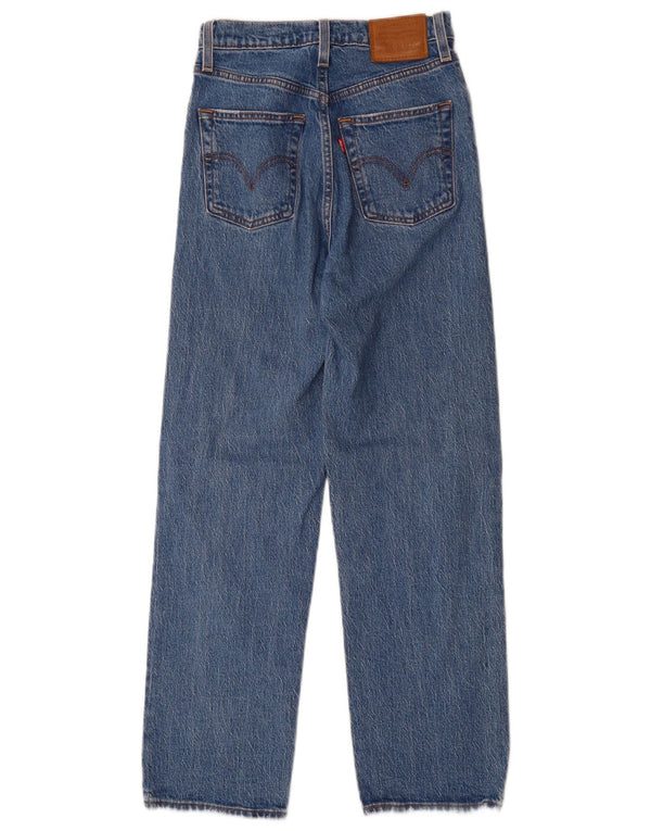 Levi's Dame Ribcage Højtaljede Lige Jeans W24 L29 Blå Bomuld