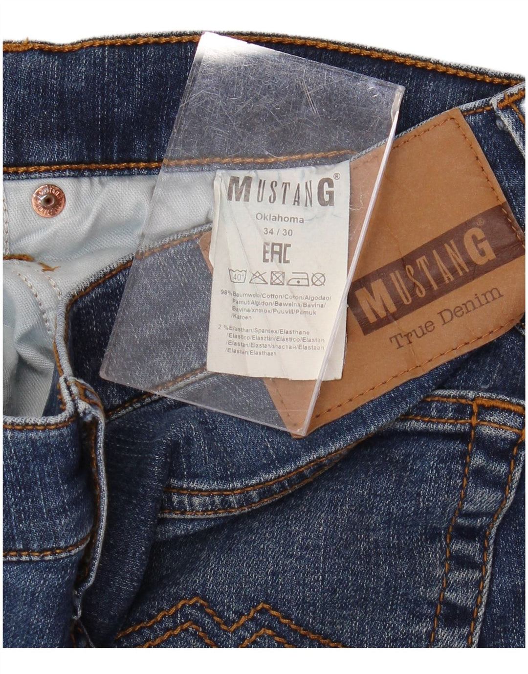 MUSTANG Herre Oklahoma Straight Jeans W34 L30 Blå Bomuld