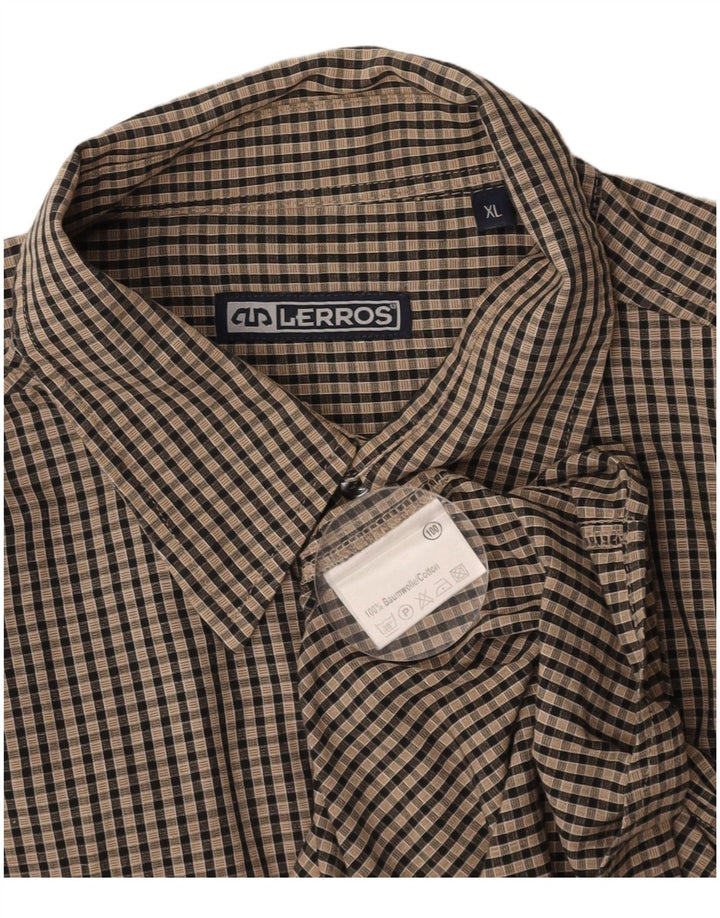 LERROS Mens Shirt XL Grey Check Cotton