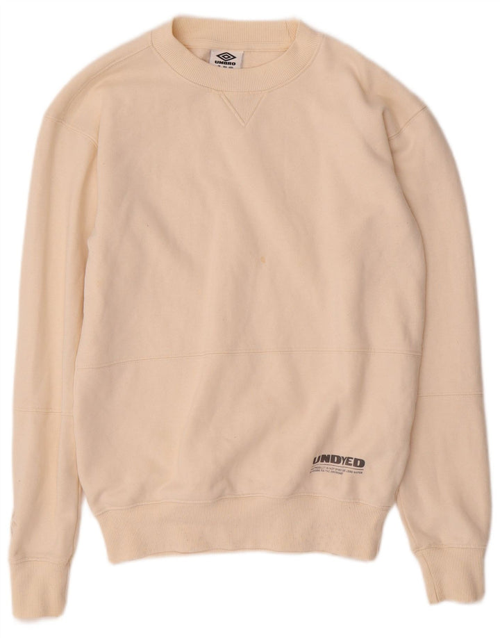 UMBRO Mens Sweatshirt Jumper XS Off White Cotton