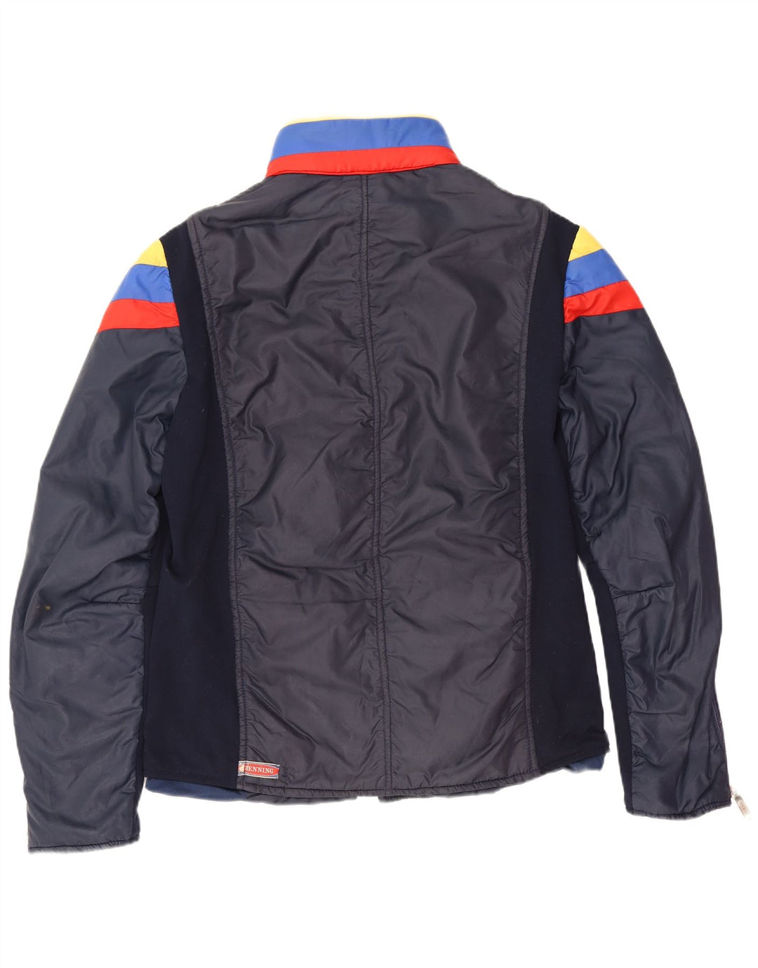 Vintage polstret skijakke til mænd str. 50 Medium Marineblå Colourblock Retro