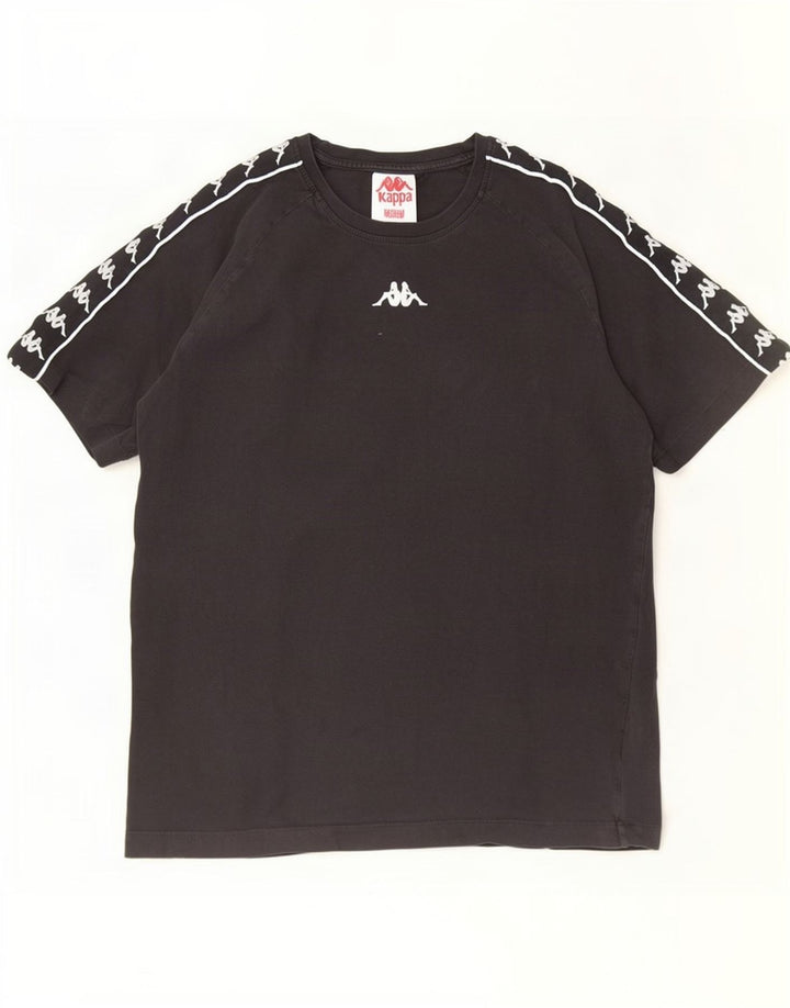 Kappa Herre Grafisk T-Shirt Top Medium Sort Bomuld