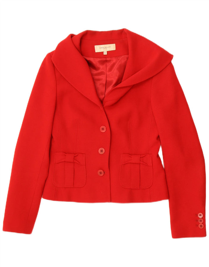 Karen Millen Dame 3-knaps blazerjakke UK 12 Medium Rød Uld