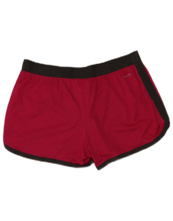 Nike Dame Dri Fit grafiske sportsshorts UK 14 Medium Pink Colourblock