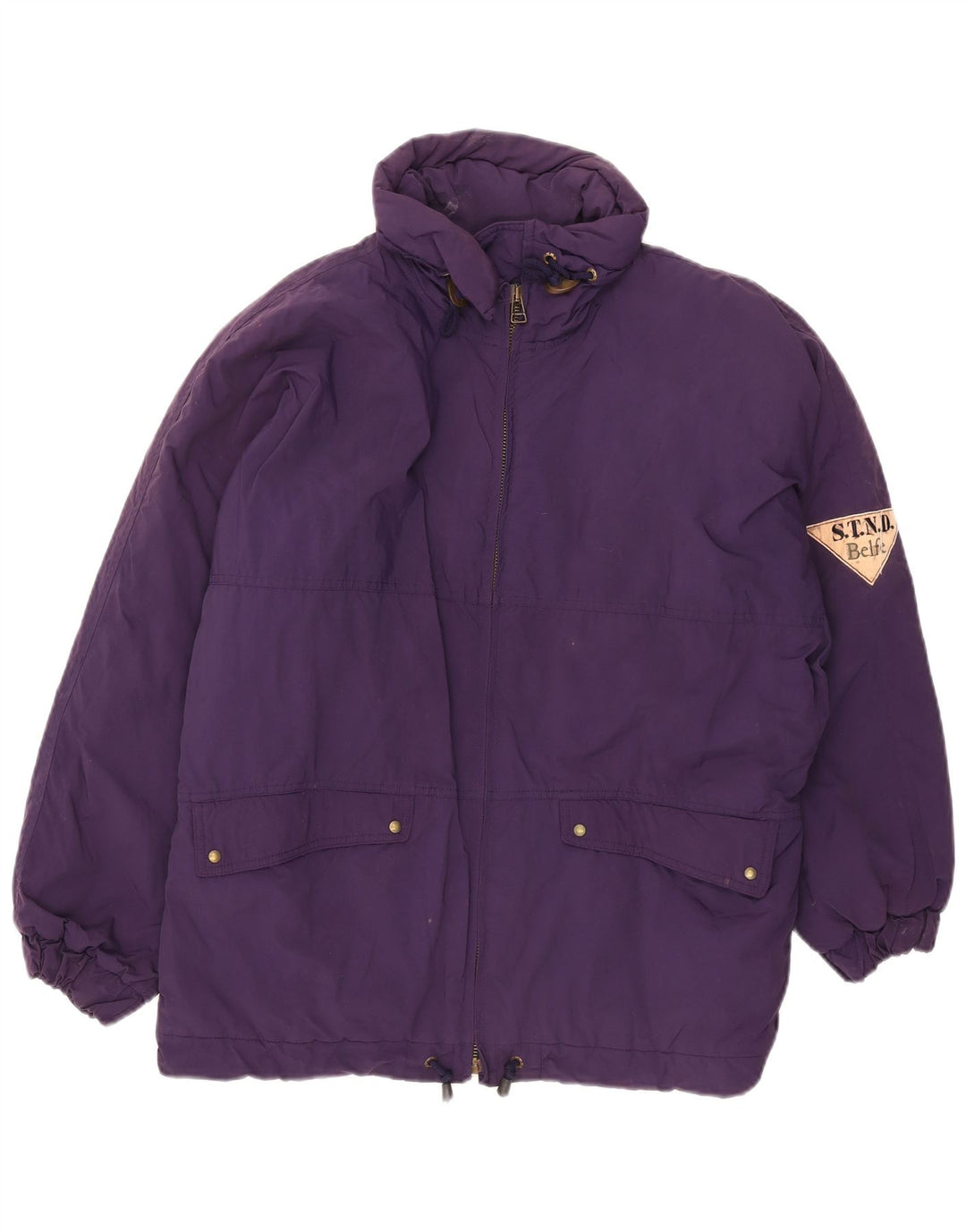 Belfe Womens Oversized Polstret Frakke UK 12 Medium Lilla Nylon