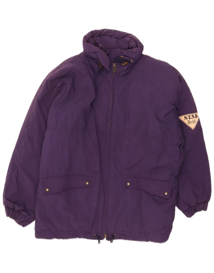 Belfe Womens Oversized Polstret Frakke UK 12 Medium Lilla Nylon
