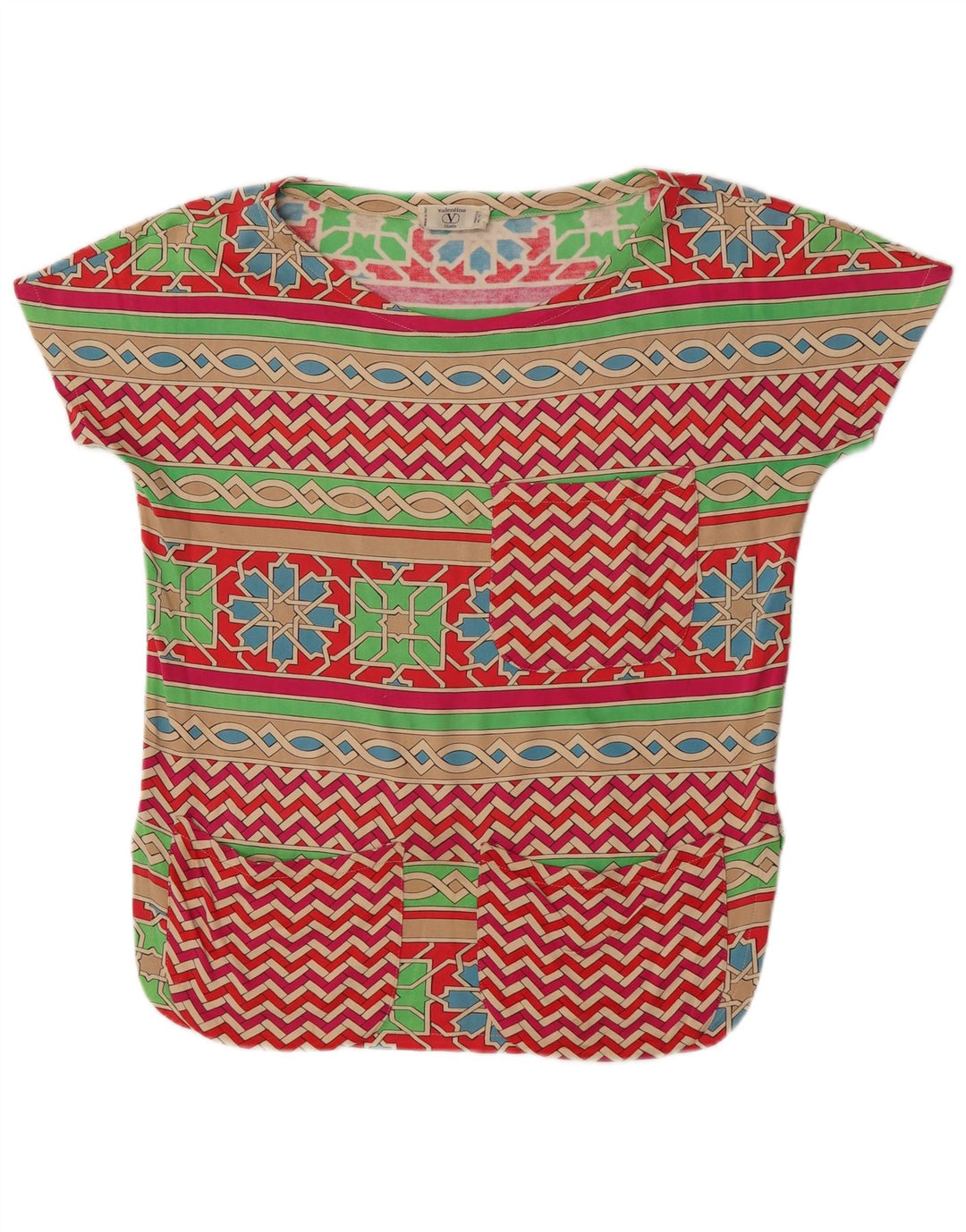 Valentino Damebluse Top IT 42 Medium Flerfarvet Geometrisk