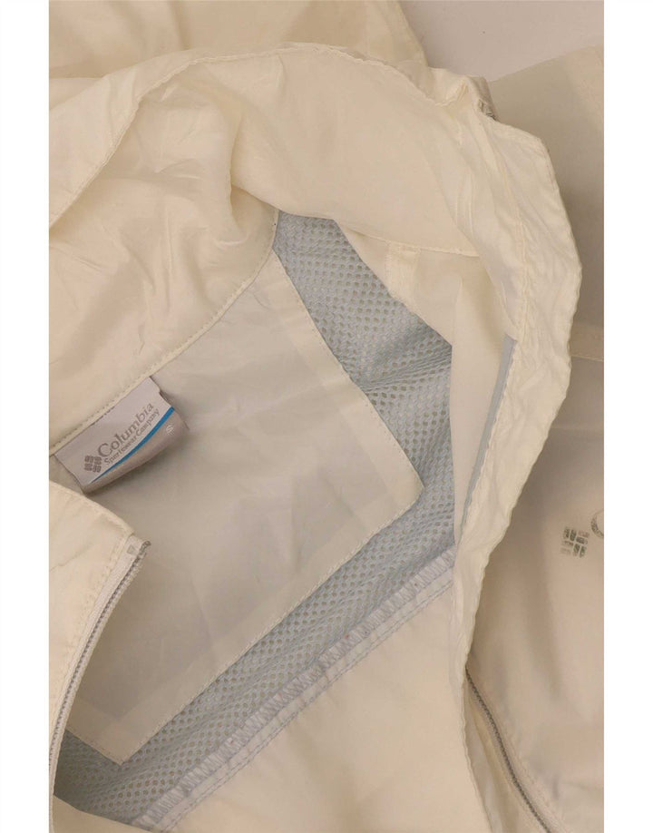 Columbia Dame Hætte Oversized regnjakke UK 10 Small White