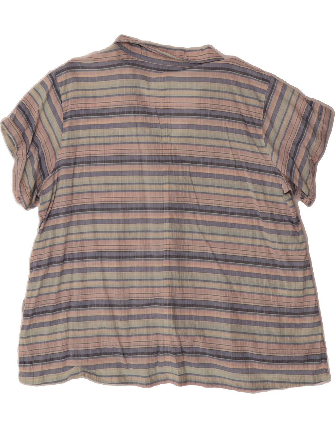 EDDIE BAUER Womens Short Sleeve Shirt UK 18 XL Multicoloured Striped Vintage Eddie Bauer and Second-Hand Eddie Bauer from Messina Hembry 