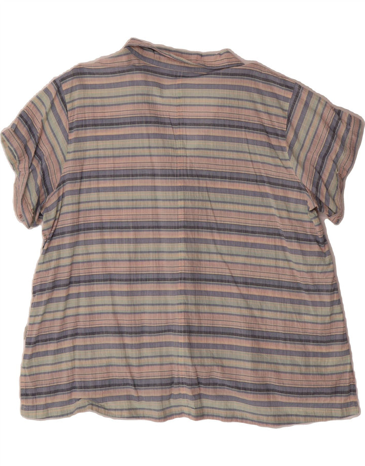 EDDIE BAUER Womens Short Sleeve Shirt UK 18 XL Multicoloured Striped Vintage Eddie Bauer and Second-Hand Eddie Bauer from Messina Hembry 