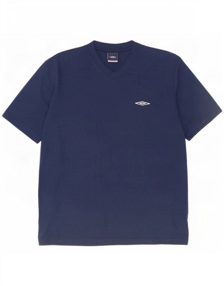 Umbro Herre T-Shirt Top 2XL Navy Blue Polyester