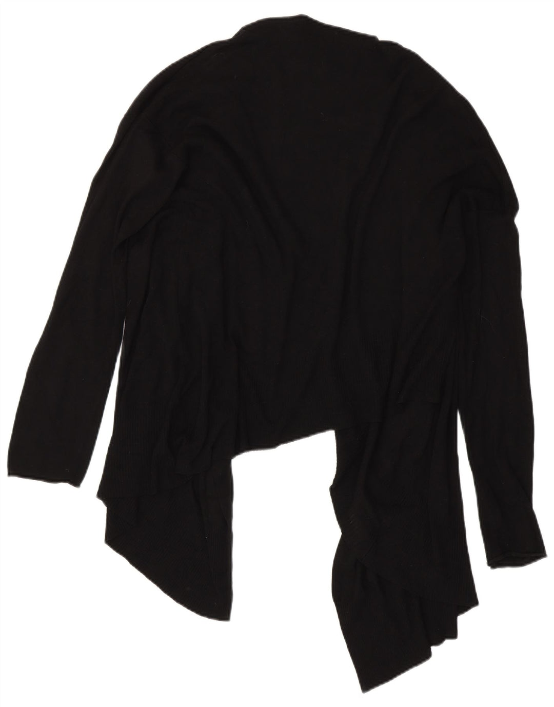 Zara Dame Asymmetric Open Cardigan Sweater UK 16 Large Black
