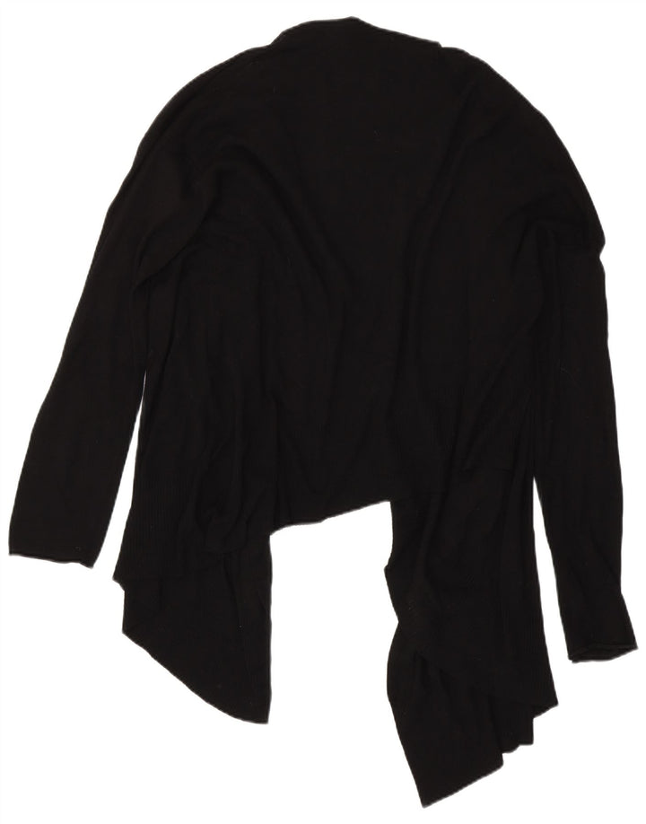 Zara Dame Asymmetric Open Cardigan Sweater UK 16 Large Black
