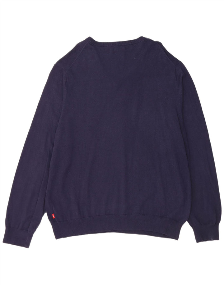 IZOD Herre V-hals sweater 2XL marineblå bomuld