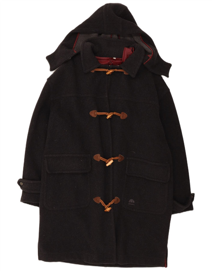 Ellesse Dame Hætte Oversized Duffel Coat IT 54 3XL Sort Uld