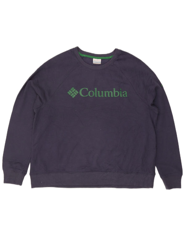 COLUMBIA Dame Loose Fit Grafisk Sweatshirt Jumper UK 20 2XL Marineblå