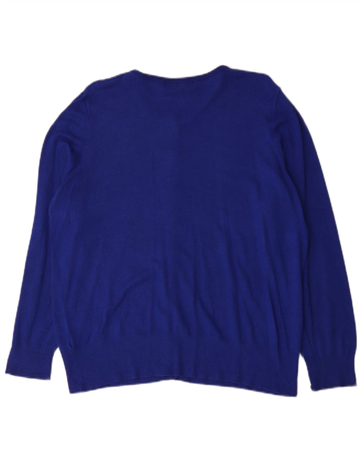 Marks & Spencer Dame Cardigan Sweater UK 16 Large Blue Viscose