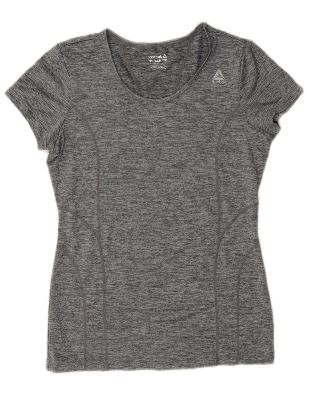 Reebok Dame T-Shirt Top UK 6 XS Grå Polyester