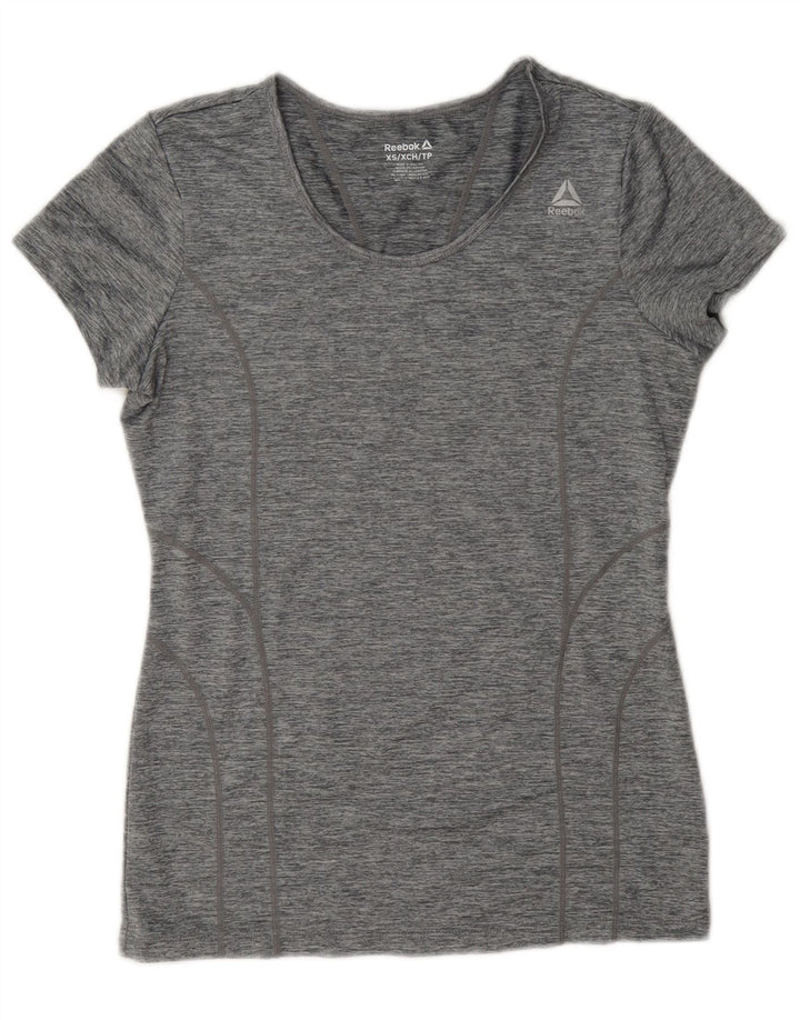 Reebok Dame T-Shirt Top UK 6 XS Grå Polyester