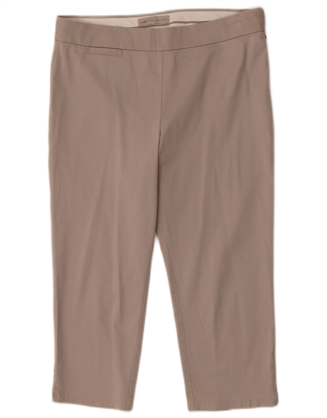 Marks & Spencer Dame Capri Bukser W30 L20 Beige Bomuld