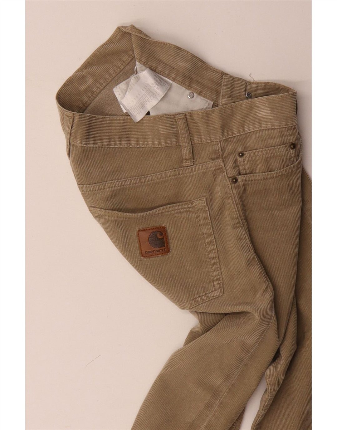 CARHARTT Lige fløjlsbukser til mænd W29 L34 Beige polyester