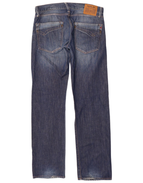 Replay Herre Gybson Straight Jeans W33 L34 Blå Bomuld