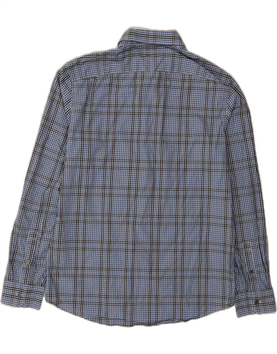 MICHAEL KORS Mens Tailored Fit Shirt Large Blue Check Cotton Vintage Michael Kors and Second-Hand Michael Kors from Messina Hembry 
