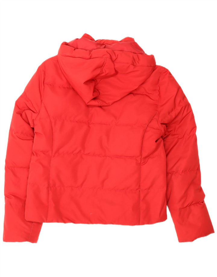 Champion Dame Hætte Polstret Jakke UK 14 Medium Rød Polyester