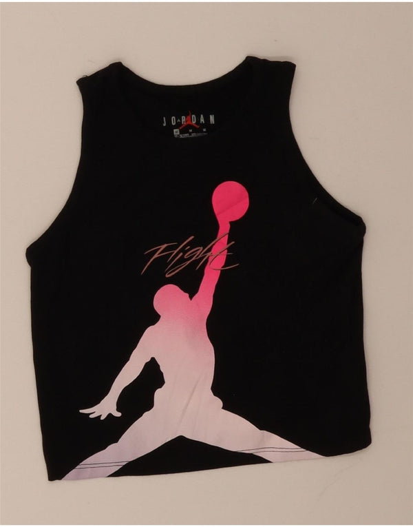 NIKE Girls Crop Grafisk Vest Top 10-11 år Medium Sort