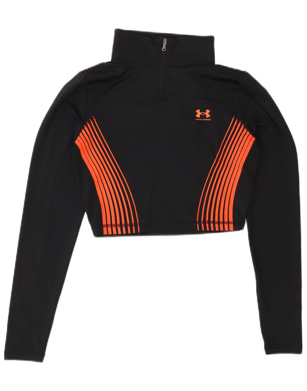 Under Armour Womens Graphic Crop Pullover Træningsdragt Top UK 8 Small Black
