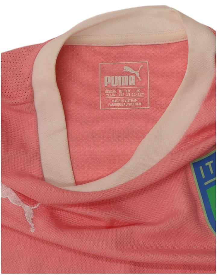 PUMA Girls Italia Grafisk T-Shirt Top 11-12 år Pink