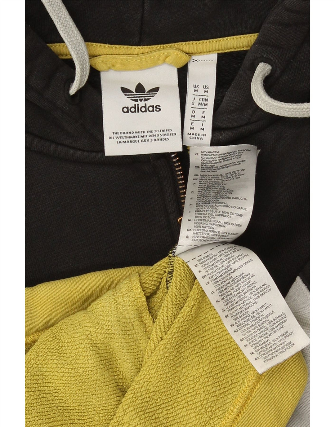 Adidas grafisk hættetrøje med lynlås til mænd Medium Flerfarvet Colourblock