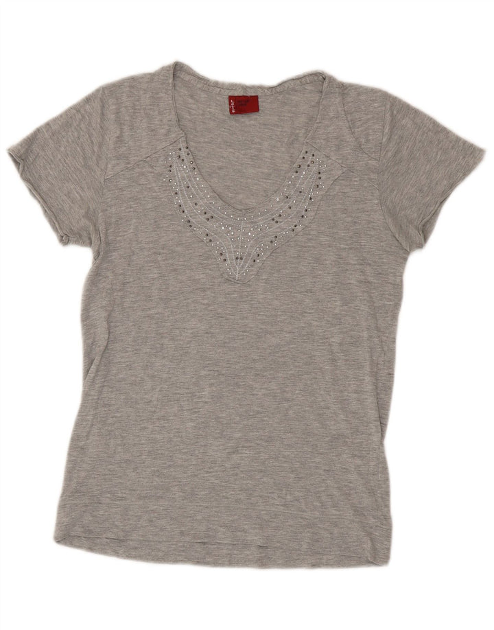 Levi's Dame T-Shirt Top UK 14 Stor Grå Bomuld