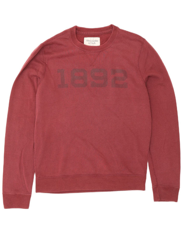 Abercrombie & Fitch Grafisk sweatshirt til mænd, lille Bourgogne