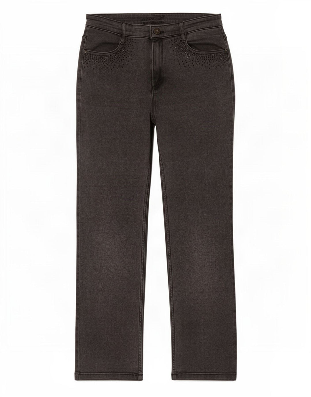 Marks & Spencer Dame Straight Jeans UK 12 Medium W30 L29 Grå Bomuld