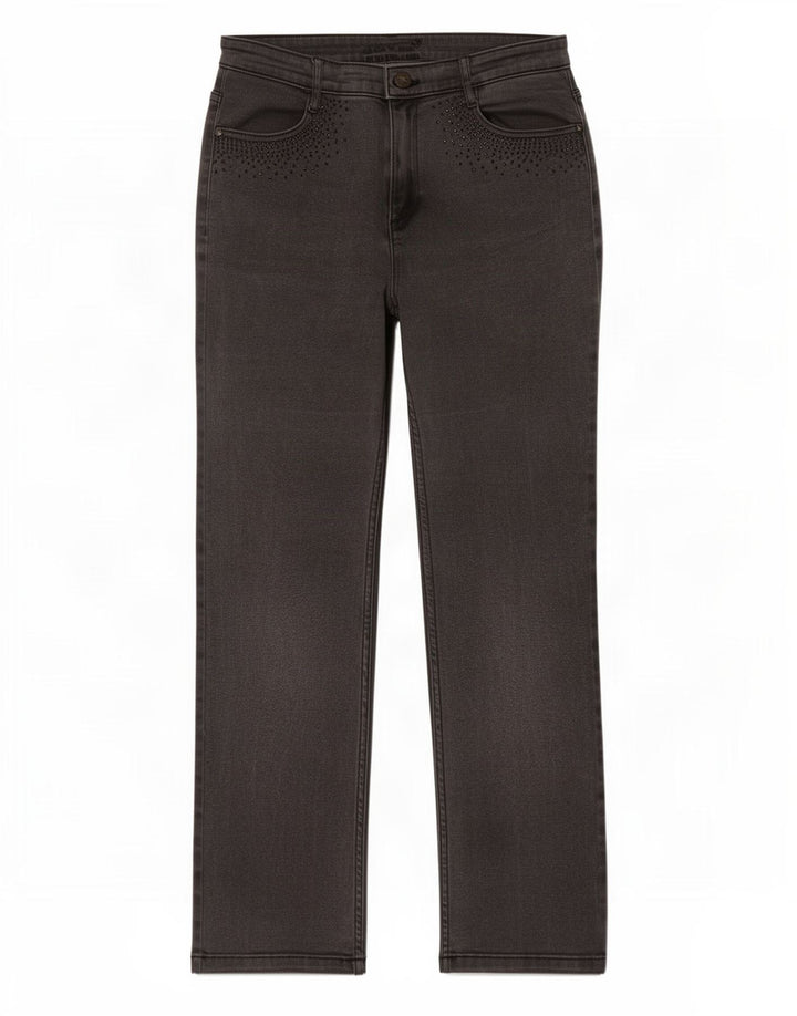 Marks & Spencer Dame Straight Jeans UK 12 Medium W30 L29 Grå Bomuld
