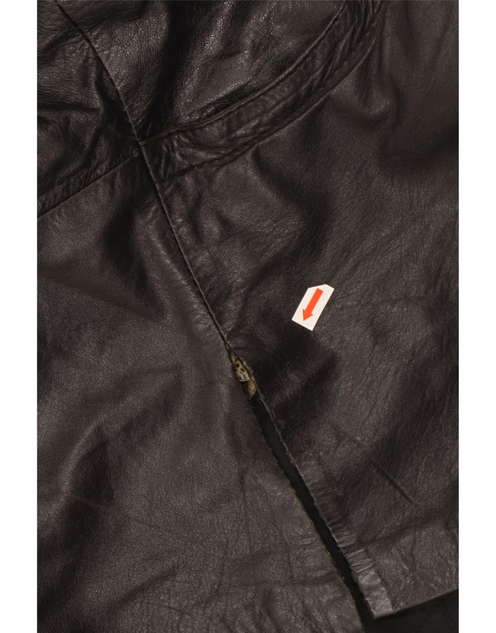 Vintage kvinders oversize læderjakke UK 18 XL sort læder