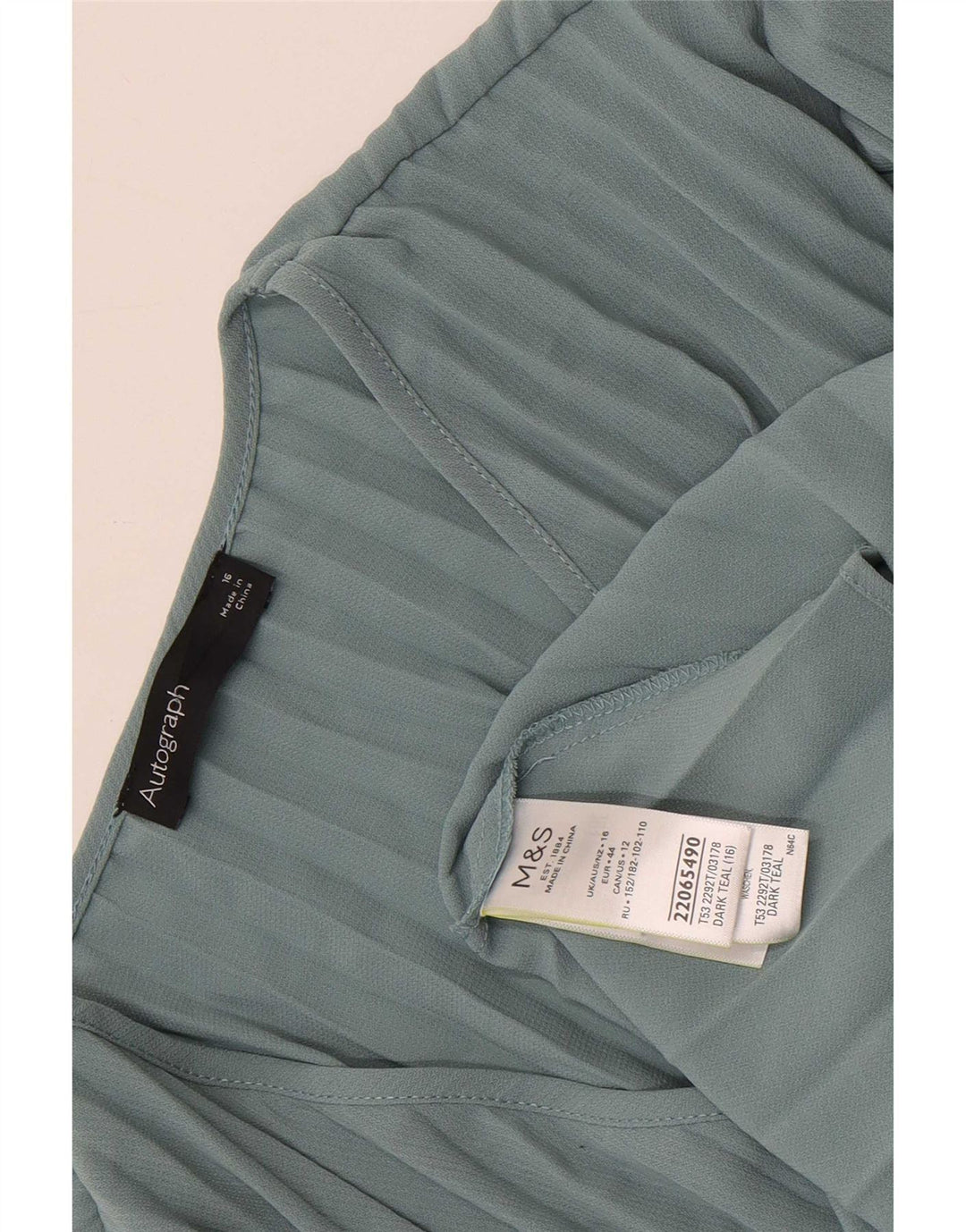 Marks & Spencer Dame Autograph Langærmet Bluse Top UK 16 Large Blue