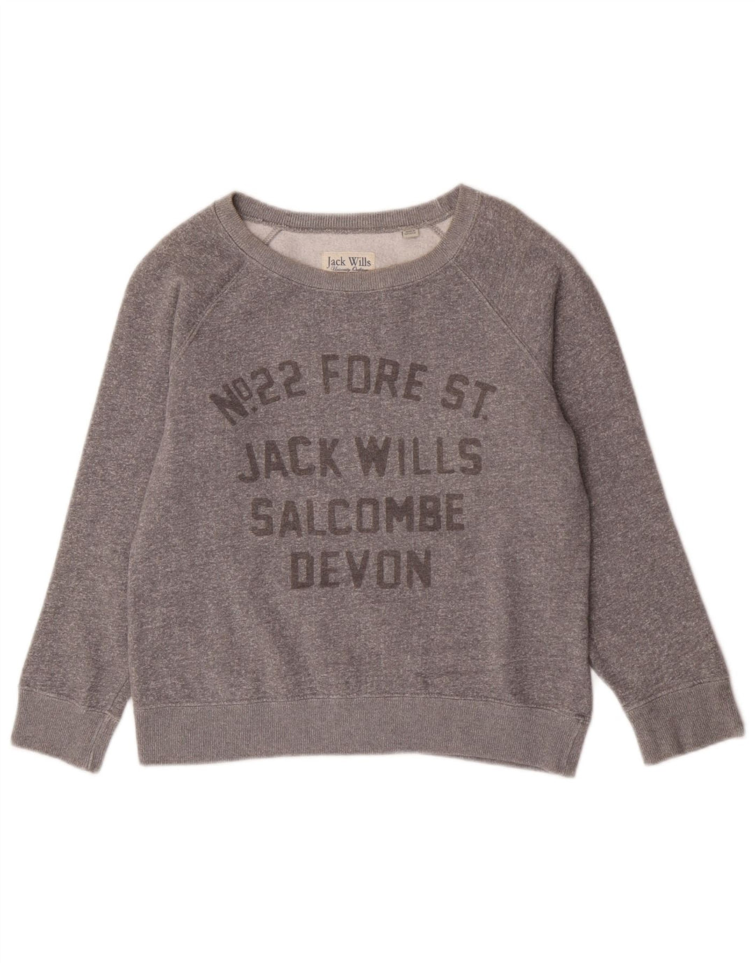 Jack Wills Dame Oversized Grafisk Sweatshirt Jumper UK 10 Lille Grå