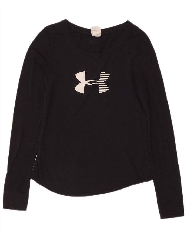 UNDER ARMOUR Dame Grafisk Top Langærmet UK 10 Small Navy Blue