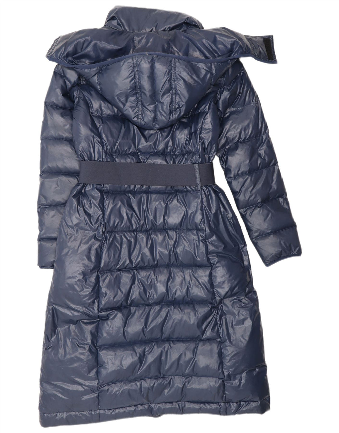 Benetton Dame Hooded Polstret Frakke IT 42 Medium Navy Blue Polyamide