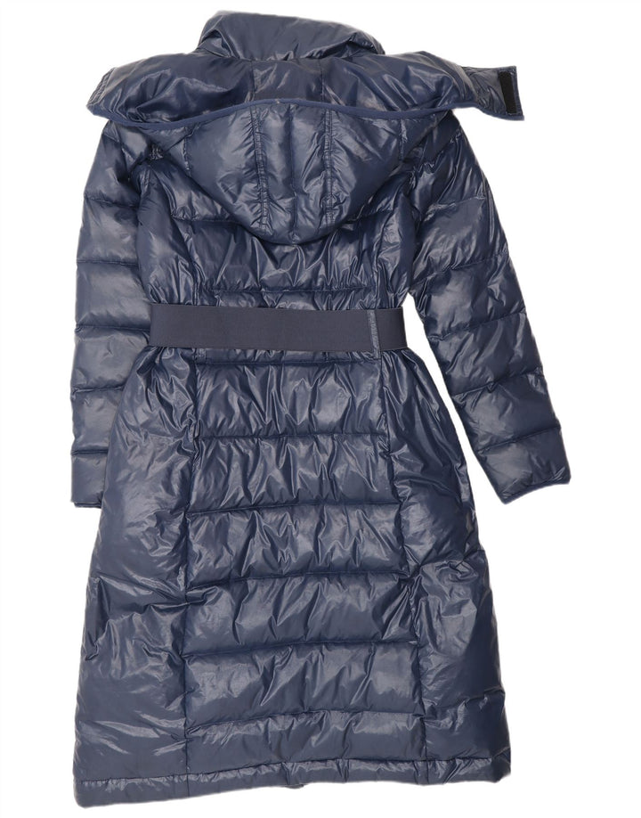 Benetton Dame Hooded Polstret Frakke IT 42 Medium Navy Blue Polyamide