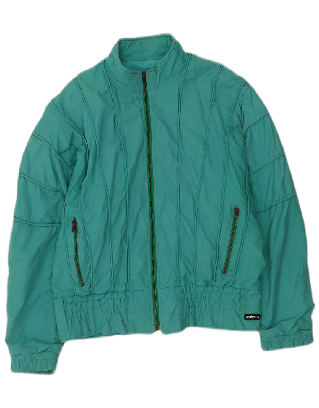 Gigi Rizzi Dame Bomber Jacket IT 44 Medium Turkis Bomuld
